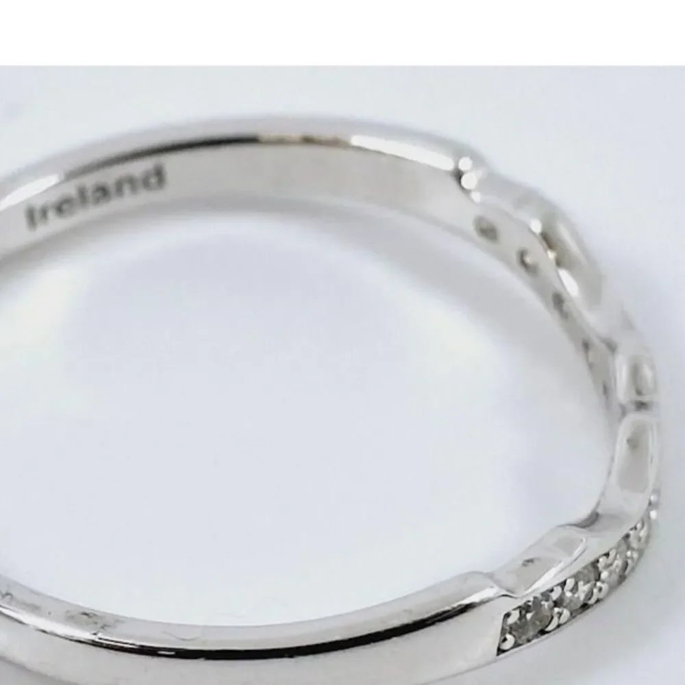 Silver & CZ Band Ring - Size 10.75